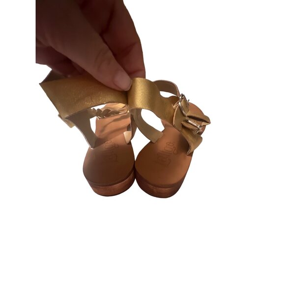 Anthropologie Latigo gold summer sandals Leather Womens Size 9 - Picture 5 of 7